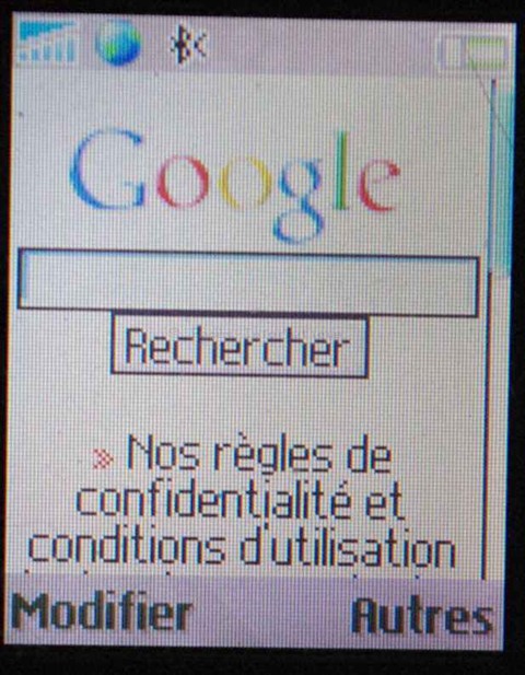 recherche google sur sony k320i